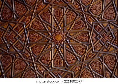 Ottoman Turkish  Art With Geometric Patterns On Wood
