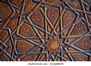 Ottoman Turkish  Art With Geometric Patterns On Wood