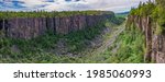 Ouimet Canyon Pass Lake Ontario Canada in Summer Panorama view of cliffs and valley