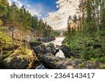 Oulanka river and rapids at the Oulanka National Park in Kuusamo. Finland. Finnish nature