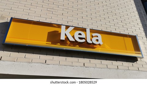 Oulu / Finland, August 29 2020: Kela (Kansaneläkelaitos) the Social Insurance Institution of Finland, is a government agency that provides basic economic security for everyone living in Finland