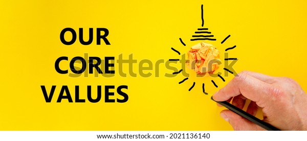 Our Core Values Symbol Businessman Writing Stock Photo 2021136140 ...