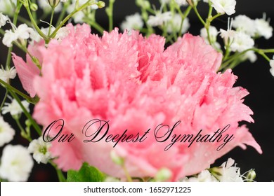 Our Deepest Condolences Message With Flowers And Text