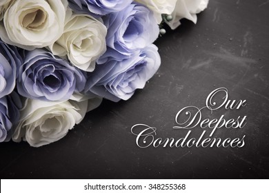 Our Deepest Condolences. A sympathetic condolence card design for someone mourning the death of the loved one