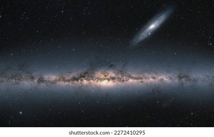 Our galaxy is milky way, Andromeda galaxy, in the background 