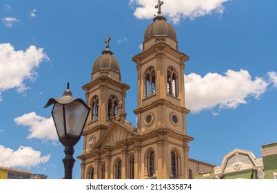 Our Lady of Conception Cathedral in Santa Maria RS Brazil. Ancient architecture. Religious art. Religious temples. Catholic church. Heritage and historical architectural collection. - Shutterstock ID 2114335874