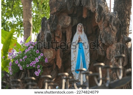 Our Lady of Lourdes Catholic religious Virgin Mary statue