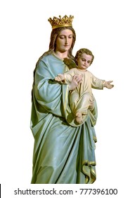 Our Lady Of Mount Carmel Statue Isolated