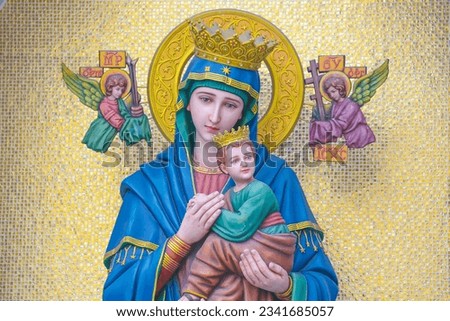 Our Lady of Perpetual Help Catholic Madonna and Child Religious statue Foto d'archivio © 