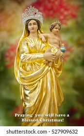 Our Lady of Prompt Succor Christmas Greeting - Shutterstock ID 527909632
