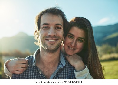 Our love just keeps growing stronger. Portrait of a young couple bonding together outdoors. - Shutterstock ID 2151104381