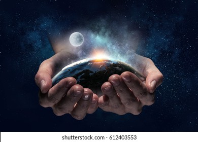 Our planet needs care and love . Mixed media - Shutterstock ID 612403553