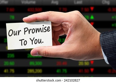 Our Promise To You Text Concept