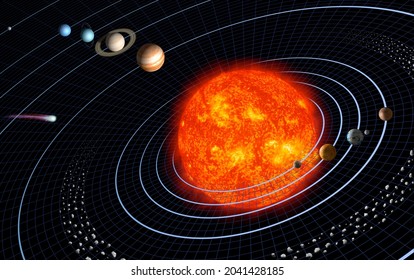 Our solar system featuring eight planets. Original from NASA. Digitally enhanced