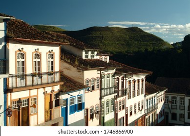 Ouro Preto, Minas Gerais / Brazil - 03/07/2007: Colonial Houses On Getúlio Vargas Street, In The Historic City Center