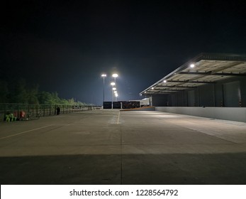 Out Door Warehouse At Night