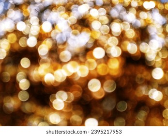 Out of Focus, Defocused, Blurred, Abstract and Bokeh of Sparkling Gold Lights, Suitable for Background Use - Shutterstock ID 2395217953
