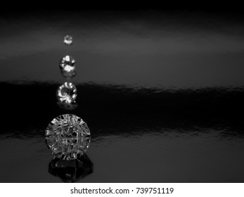 In And Out Of Focus Diamonds Showing The Facet Cut Of The Gem With A Mirage Effect