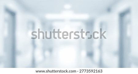 out focus interior view typical modern health care center passageway empty ward background clinical environment diagnostic department abstract blur illuminated corridor perspective nobody present