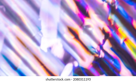 Out Of Focus Photo Lens Overlays Heavy Grain Noise Abstract Hologram Vivid Colorful Texture Background.
Gradient Spectrum Rainbow Prism Iridescent Pattern.