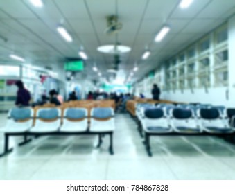 Out Patient Department(OPD)of a hospital with empty chairs, blurred background. 