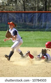 Out At Second Base, Women's Softball