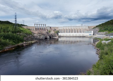 Outardes River Hydro Dam Electric Power Station, Manicouagan, Quebec, Canada