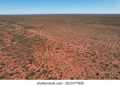 Outback Australia Aerial Drone Photo Over The Wild Rural Dry Red Center Desert Landscape Of Western Australia