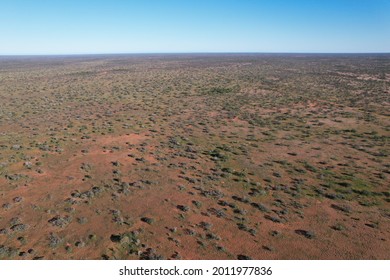 Outback Australia Aerial Drone Photo Over The Wild Rural Dry Red Center Desert Landscape Of Western Australia