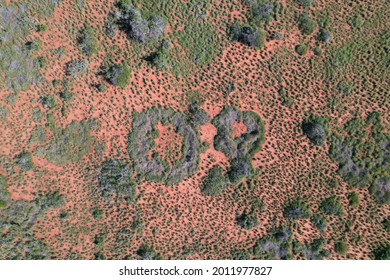 Outback Australia Aerial Top View Wild Orange Desert Landscape