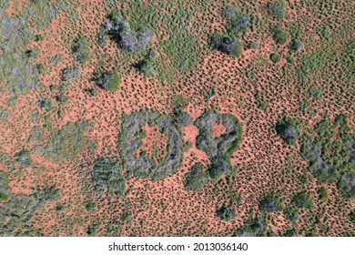 Outback Australia Aerial Top View Wild Orange Desert Landscape