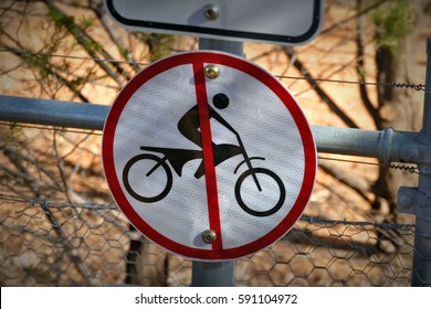 Outback Australian Farm Gate Signage - No Motorbike Riding On Farm Gate