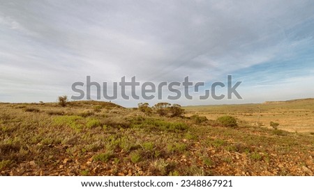 Outback scene of hills and rocks in Sturt National Park in New South Wales, Australia