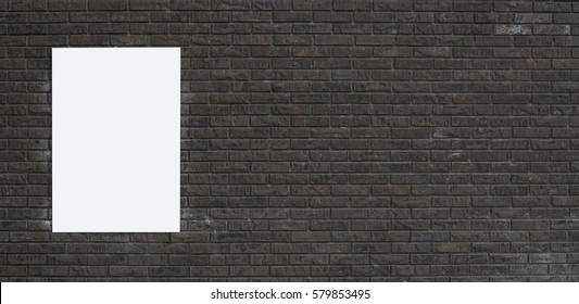 Outdoor Advertisement Mockup On Brick Wall With Copy Space