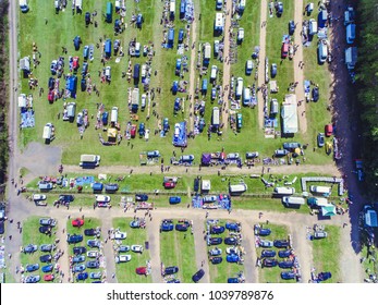 Outdoor Aerial Car Boot Sale View From Above 