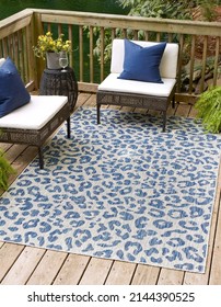 Outdoor area rug modern design. Modern geometric outdoor area carpet. - Shutterstock ID 2144390525