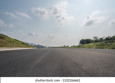 Outdoor asphalt road low angle perspective view background - Shutterstock ID 1532266661