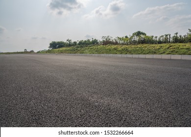 Outdoor Asphalt Road Low Angle Perspective View Background