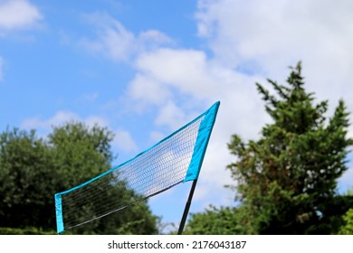 Outdoor Badminton Net In A Garden