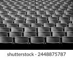 Outdoor bandshell seating in black and white