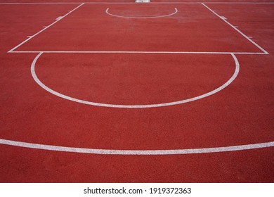 Outdoor Basketball Court With Lines