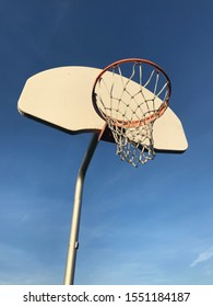 Outdoor Basketball Hoop with Blue Sky