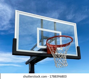 Outdoor Basketball Hoop With Blue Sky