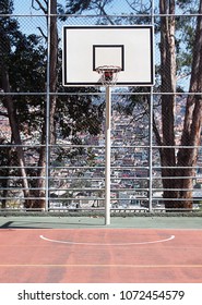Outdoor Basketball hoop on an Urban outdoor playground