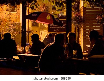 Outdoor Beer Garden On A Summer's Evening