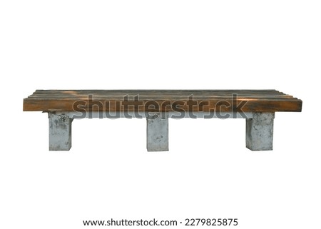 Outdoor Bench Isolated on White Background with clipping path
