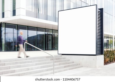 Outdoor Billboard Mockup With White Copy Space To Add Company Names And Logos In Modern Business District