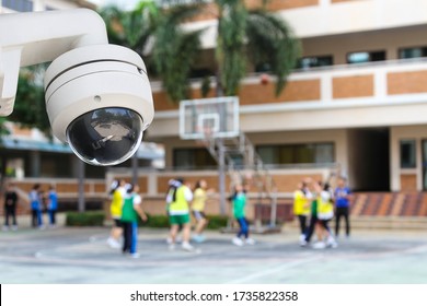 Outdoor Cctv Monitoring Security Cameras School Stock Photo 1735822358 ...