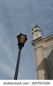 Outdoor Chandelier Near The Baroque Church