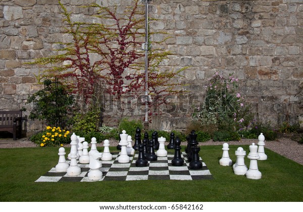 Outdoor Chess Set Chirk Castle Gardens Stock Photo Edit Now - 